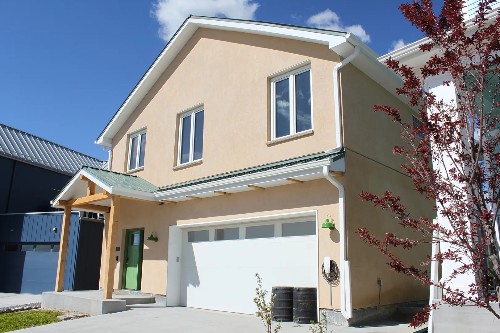 Marshall Fire Rebuild Earth Block House Facade